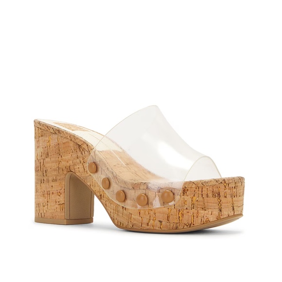 Dolce Vita Emol High Heel Platform Sandals in Crystal Vinyl - Picture 1 of 5